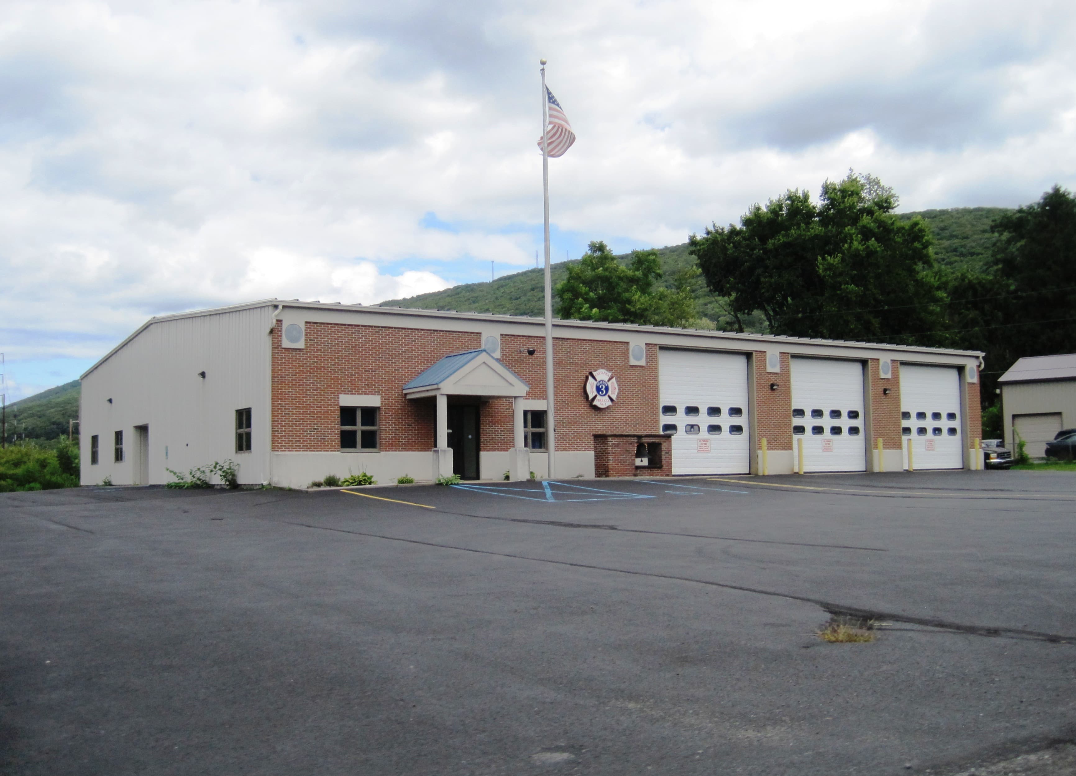The Castanea Fire Company No. 1 Station 3 building in Castanea Township, Pennsylvania, seen from McElhattan Avenue